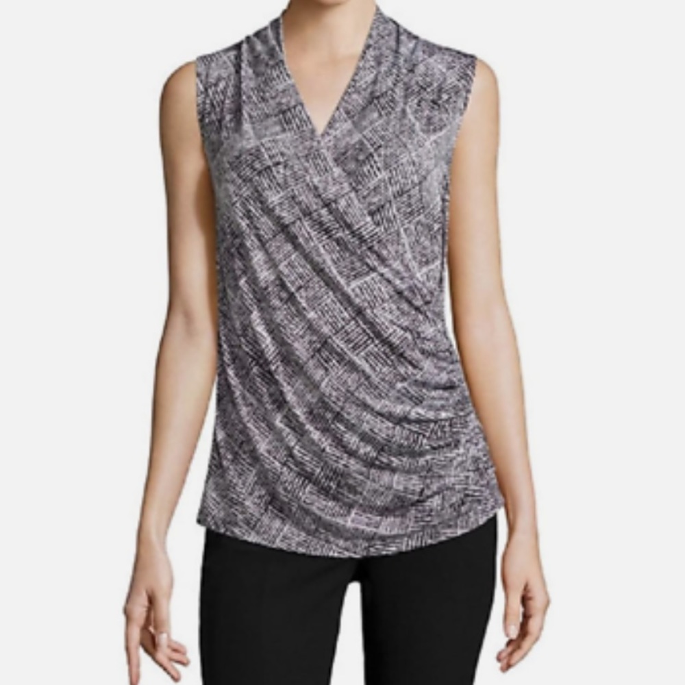Worthington Draped Front Side Zip Top